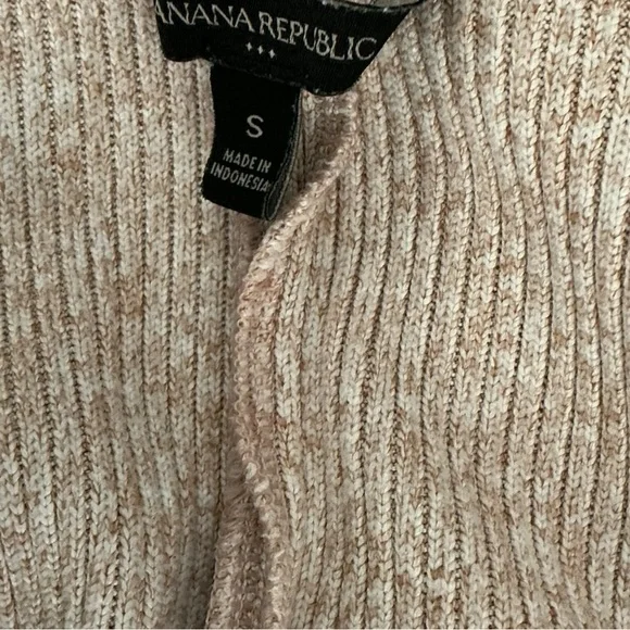 Banana Republic Ribbed Scoop Neck Sweater Size S ~ Beige Soft Knit Long Sleeve - Picture 5 of 7